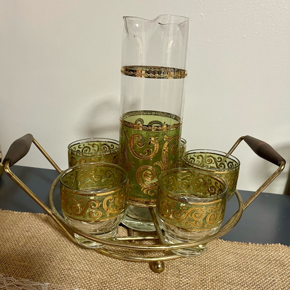 MCM culvar Toledo bar set with 22k gold trim - Picture 2 of 9